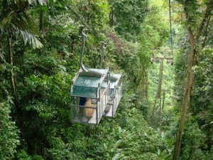 Aerial tram transportation at Veragua Rainforest Research & Adventure Park in Costa Rica