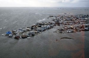 Flooded homes on the New Jersey coast after Hurricane Sandy