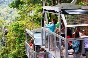 Veragua Rainforest aerial tram carries passengers through the tree canopy
