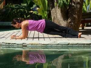 Forearm plank with a twist, Pranamar Villas & Yoga Retreat, Costa Rica