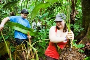 Students plant trees for the community near Veragua Rainforest in Costa Rica
