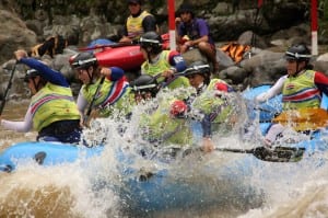 Rafting Women's Team Costa Rica compete in slalom competition