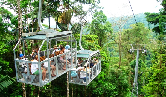 Aerial tram at Veragua Rainforest Adventure Park near Limon, Costa Rica