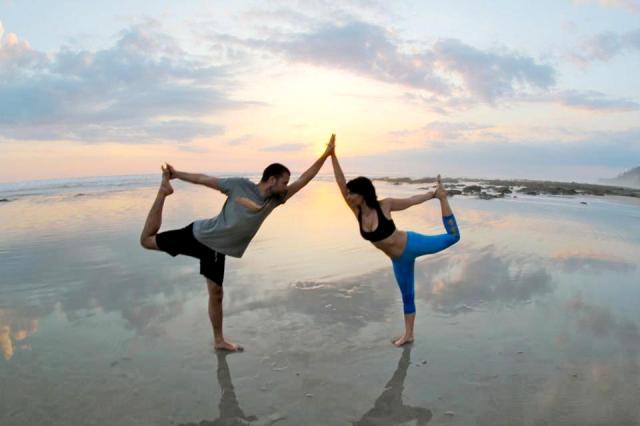 Pranamar yoga on the beach at Santa Teresa