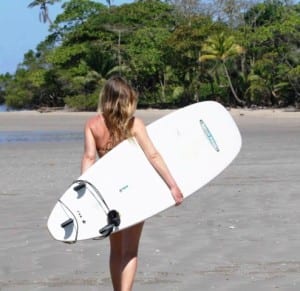 Women surfers in Costa Rica