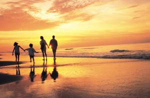 Family travel to beach Costa Rica