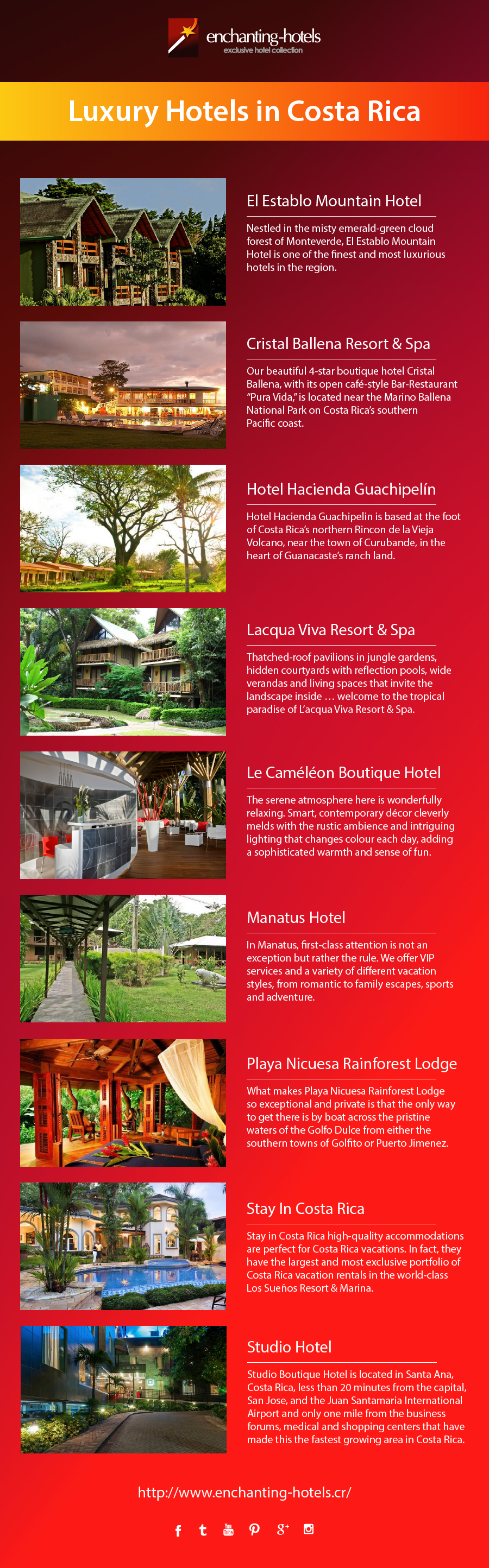 Meet our Luxury Enchanting Hotels in Costa Rica