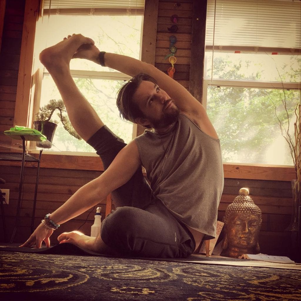 Home yoga practice, photo credit athensm3yoga.